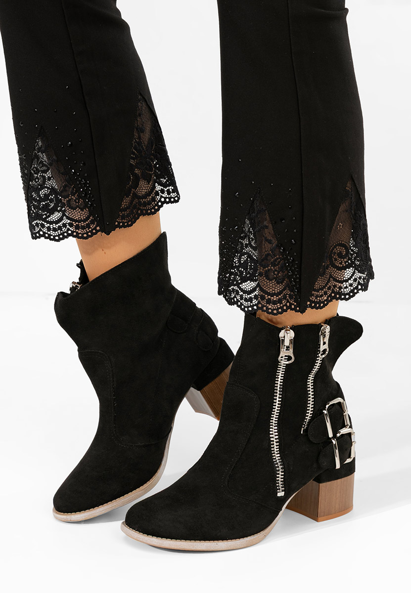 Laroya v6 fekete bokacipő vastag sarokkal