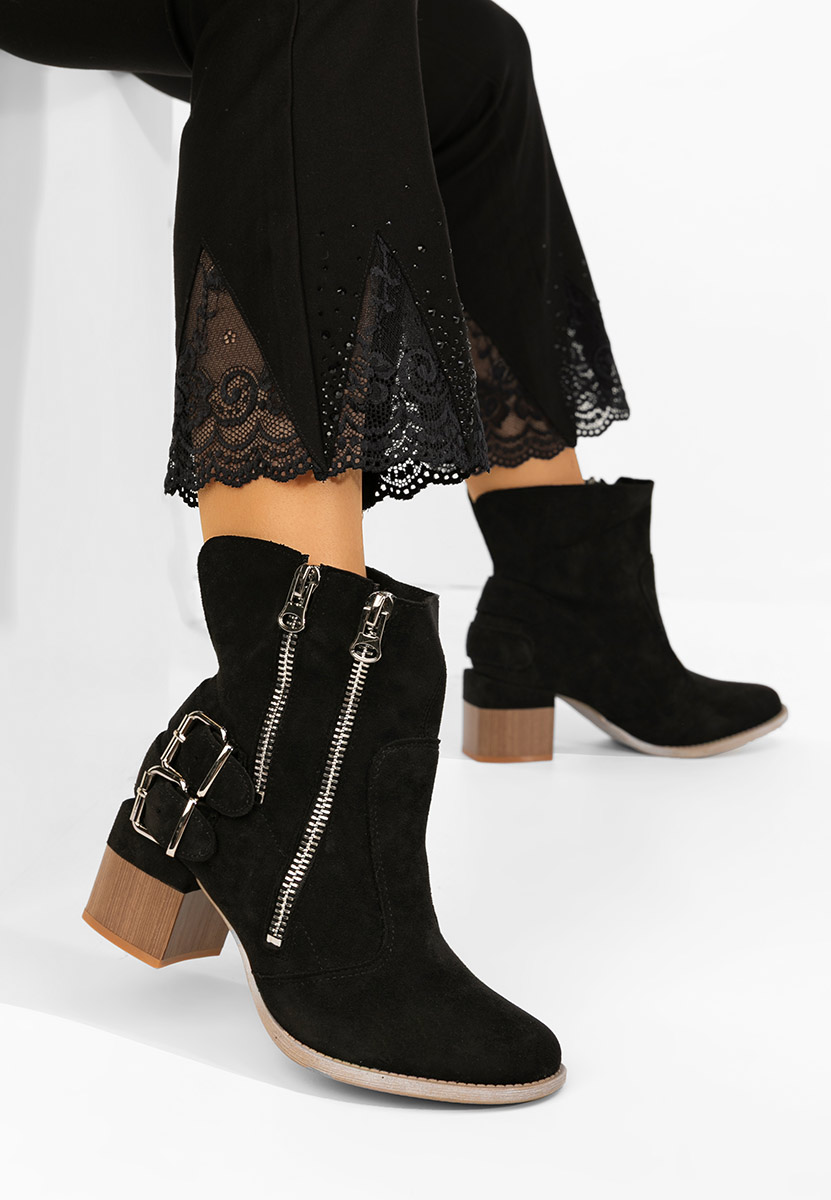 Laroya v6 fekete bokacipő vastag sarokkal