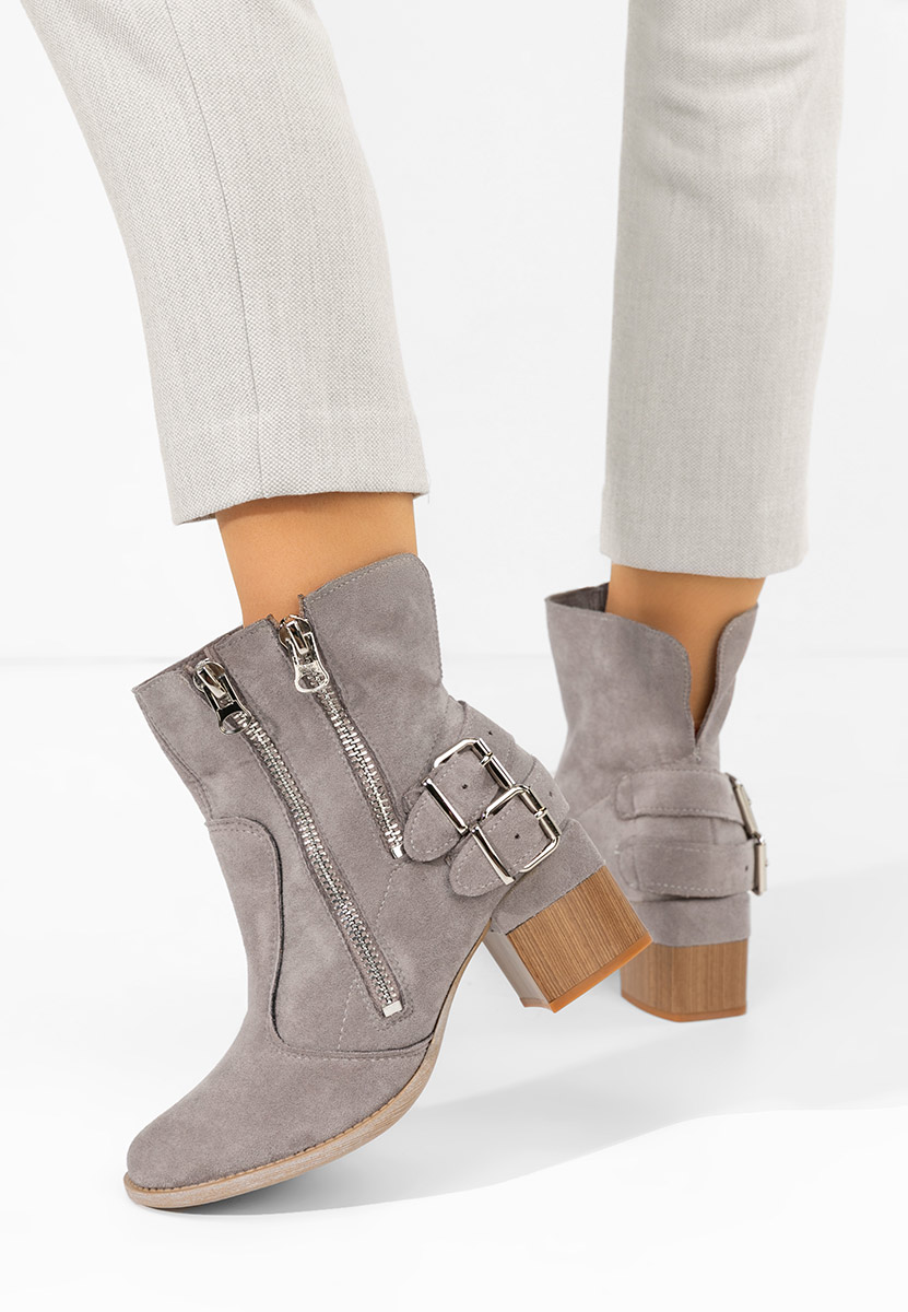 Laroya v5 szürke bokacipő vastag sarokkal