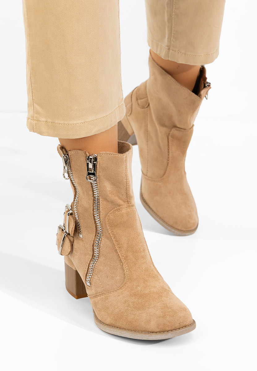 Laroya v5 khaki bokacipő vastag sarokkal