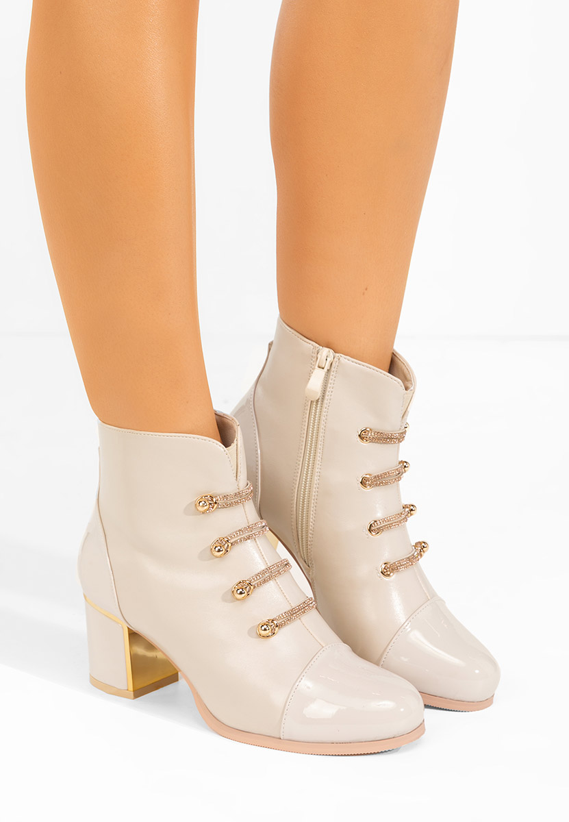 Adizana bézs elegáns női bokacipő