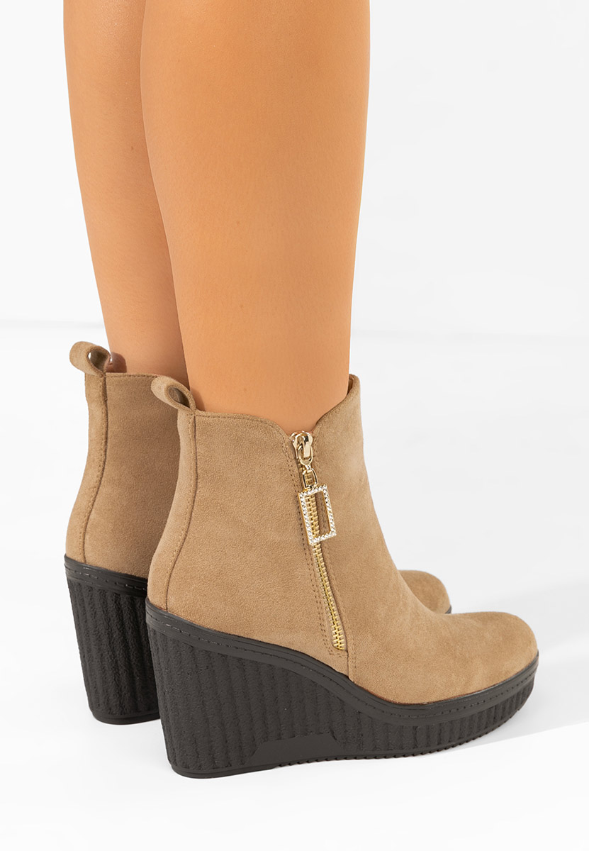 Charlet v2 khaki női platform bokacipő