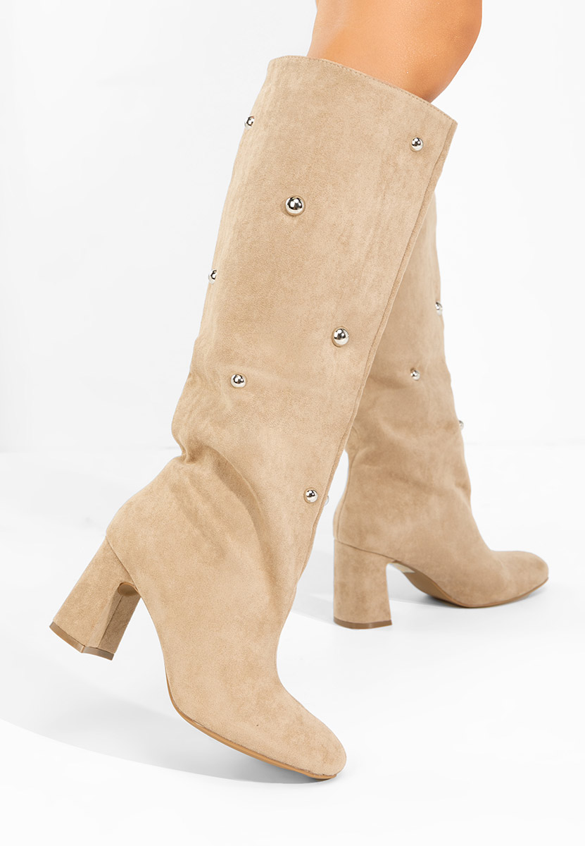 Noielia khaki magassarkú csizma