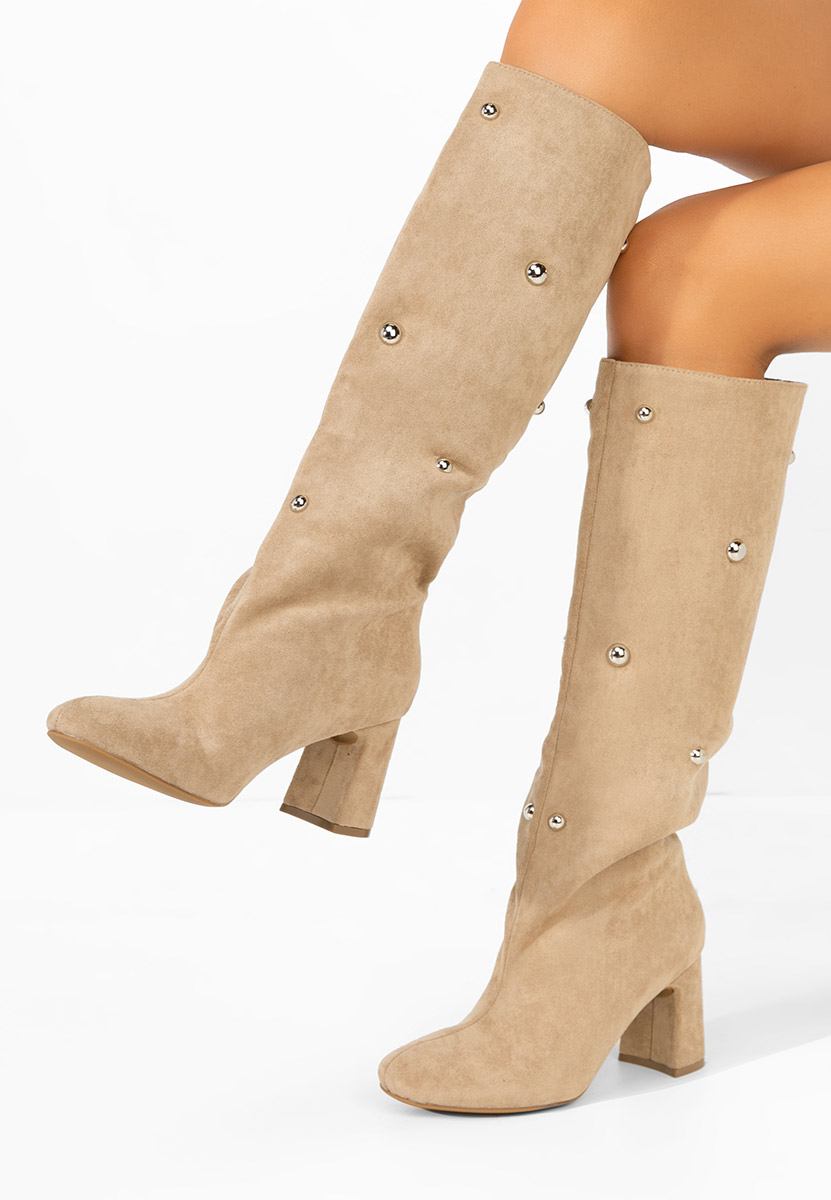 Noielia khaki magassarkú csizma