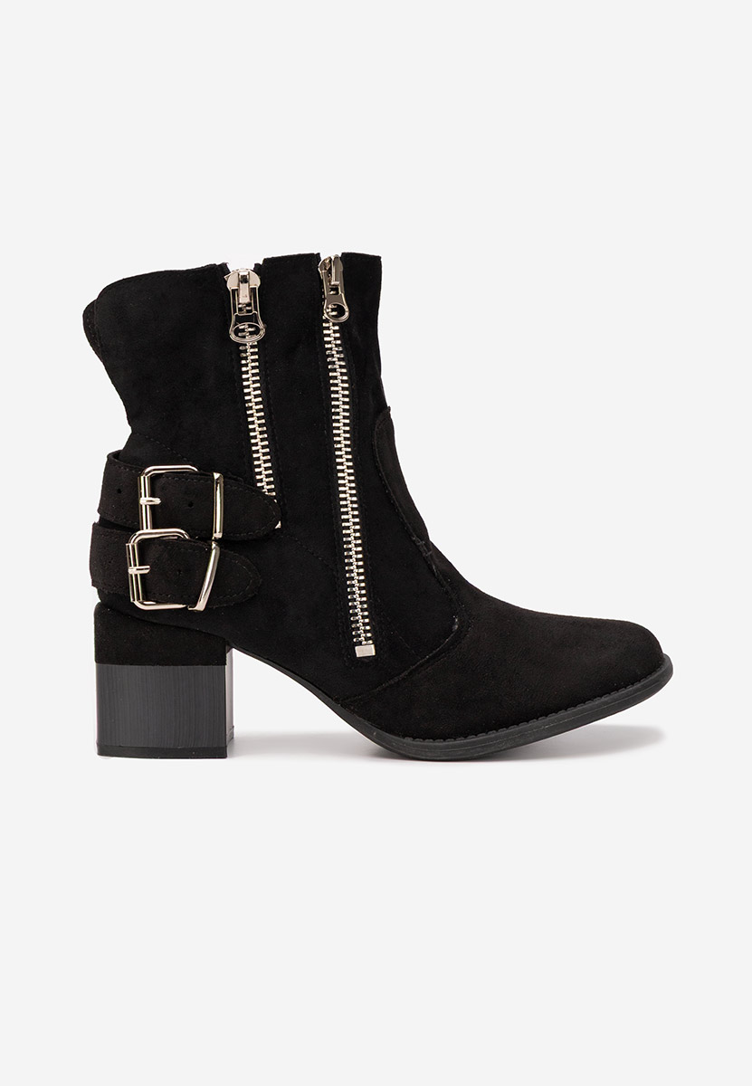 Laroya v5 fekete bokacipő vastag sarokkal