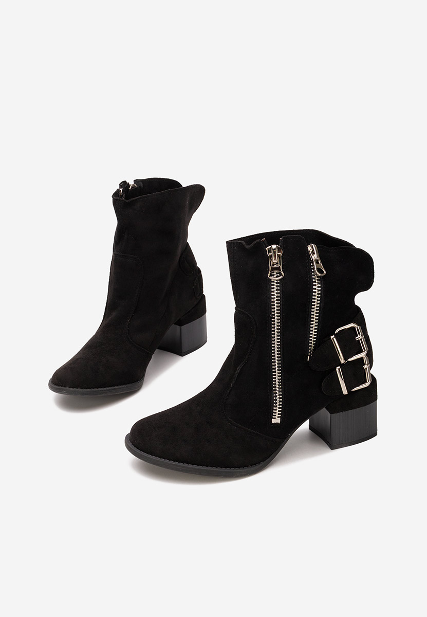 Laroya v5 fekete bokacipő vastag sarokkal