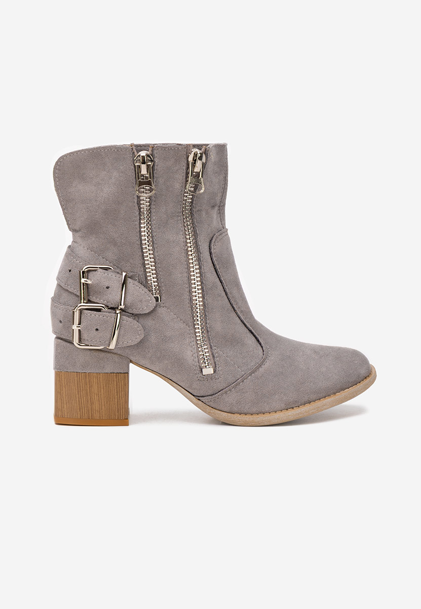 Laroya v5 szürke bokacipő vastag sarokkal