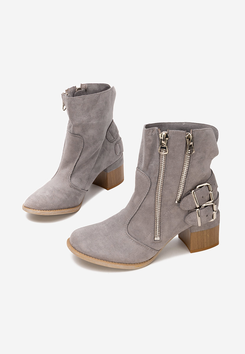 Laroya v5 szürke bokacipő vastag sarokkal