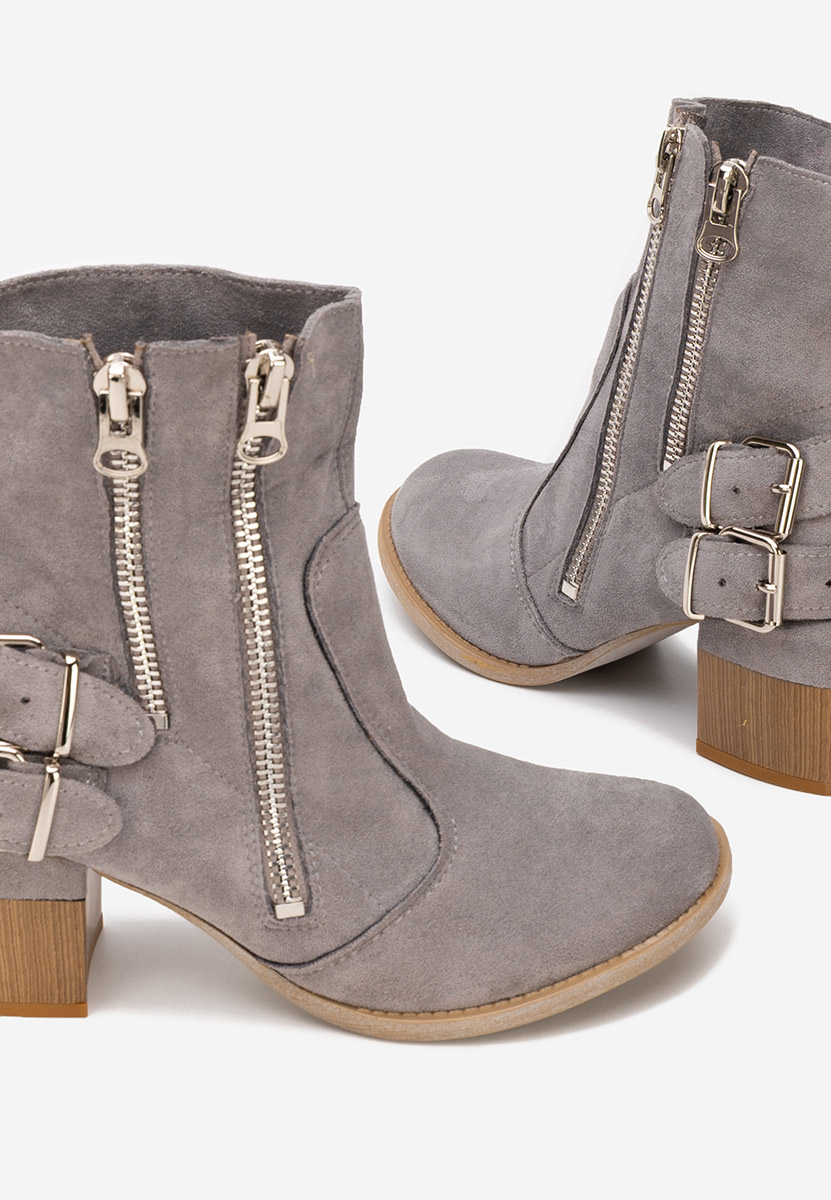 Laroya v5 szürke bokacipő vastag sarokkal