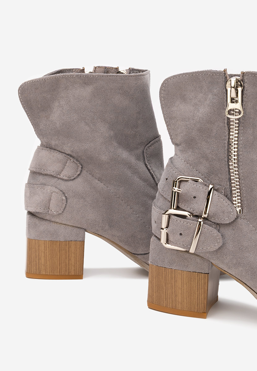 Laroya v5 szürke bokacipő vastag sarokkal