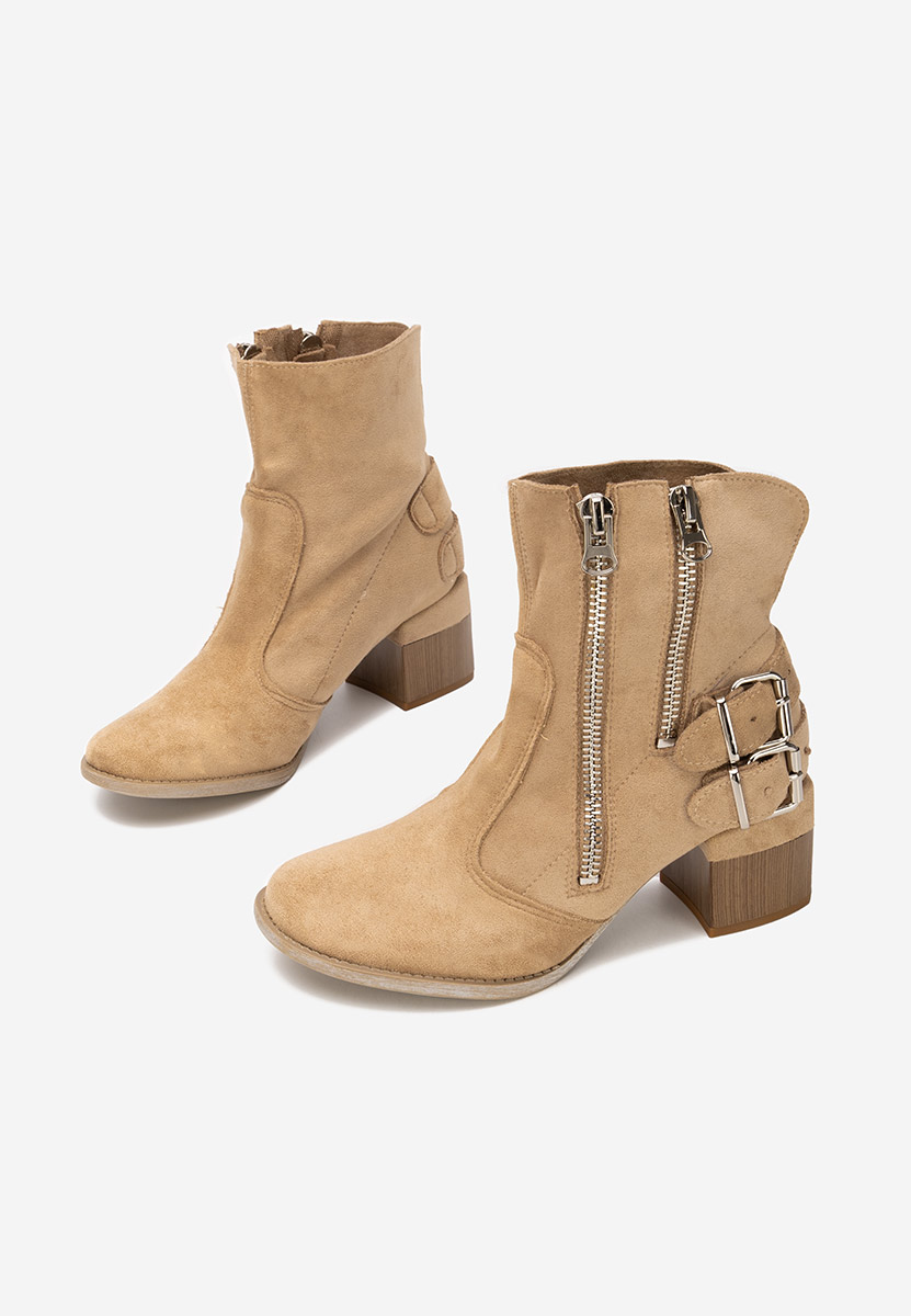 Laroya v5 khaki bokacipő vastag sarokkal