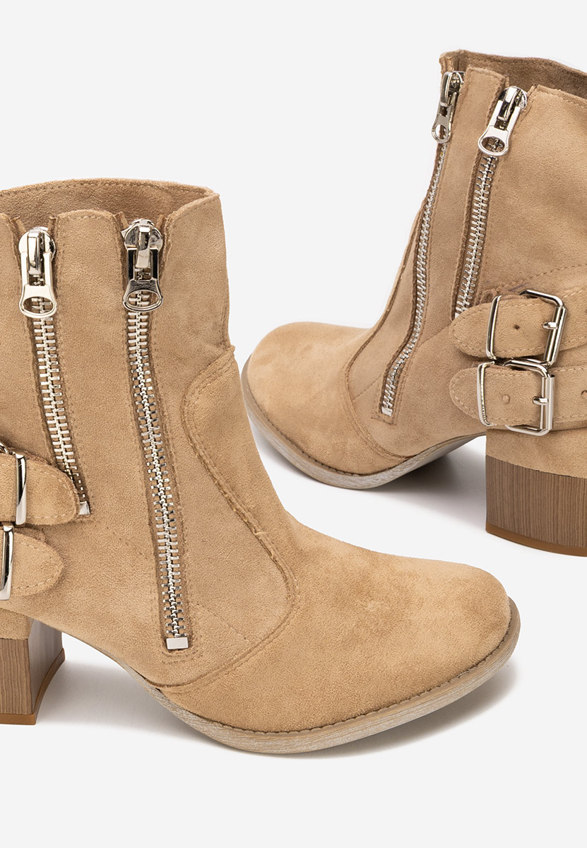 Laroya v5 khaki bokacipő vastag sarokkal