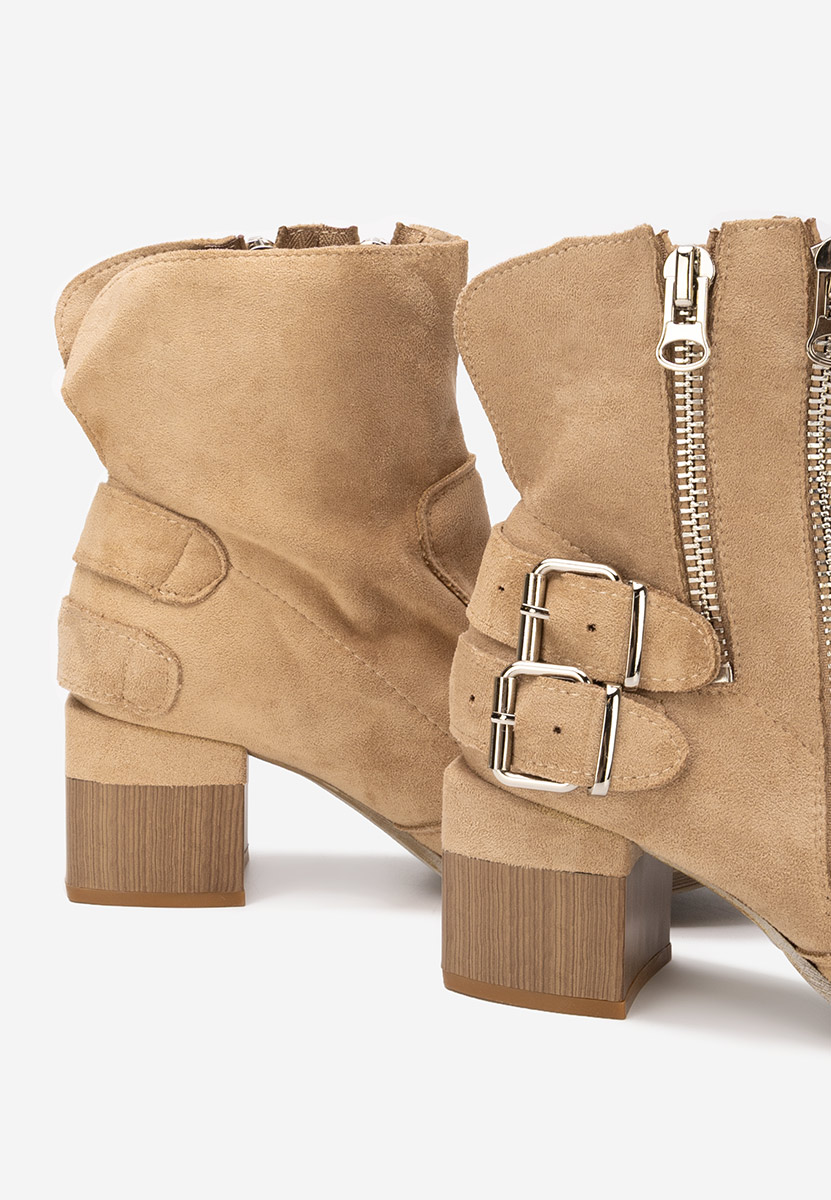 Laroya v5 khaki bokacipő vastag sarokkal