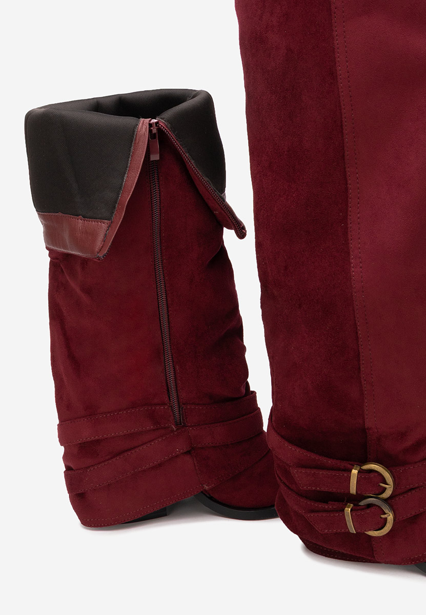 Vencilie borvörös hosszú szárú magassarkú csizma 