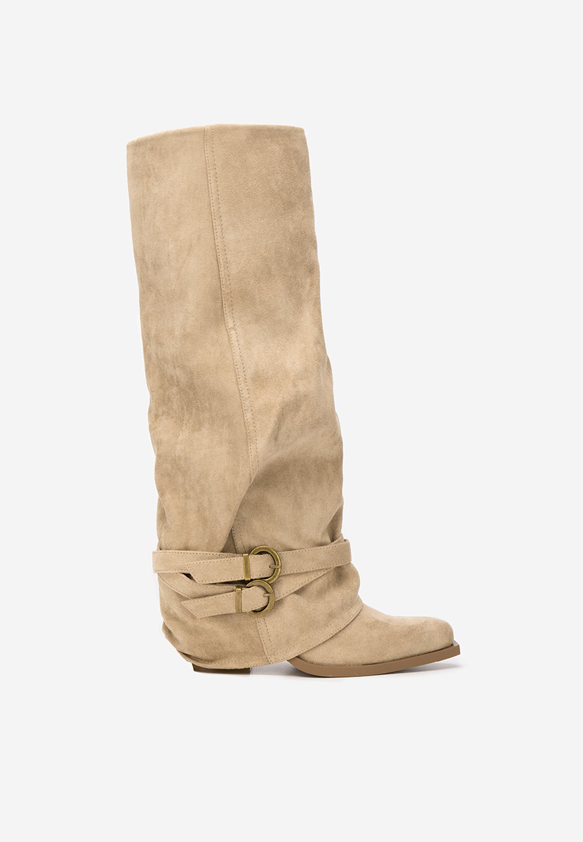 Vencilie khaki hosszú szárú magassarkú csizma 