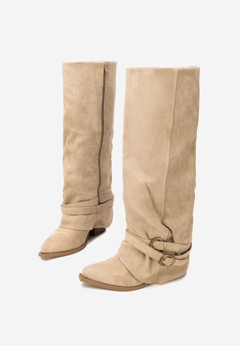 Vencilie khaki hosszú szárú magassarkú csizma 