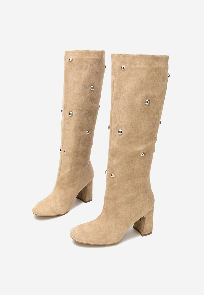 Noielia khaki magassarkú csizma