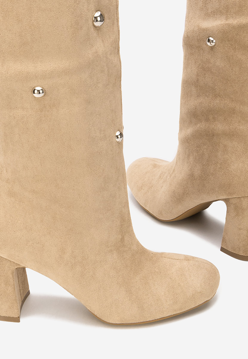 Noielia khaki magassarkú csizma