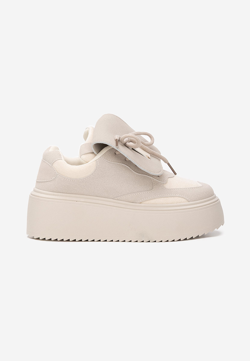 Oliveia bézs telitalpú platform sneaker