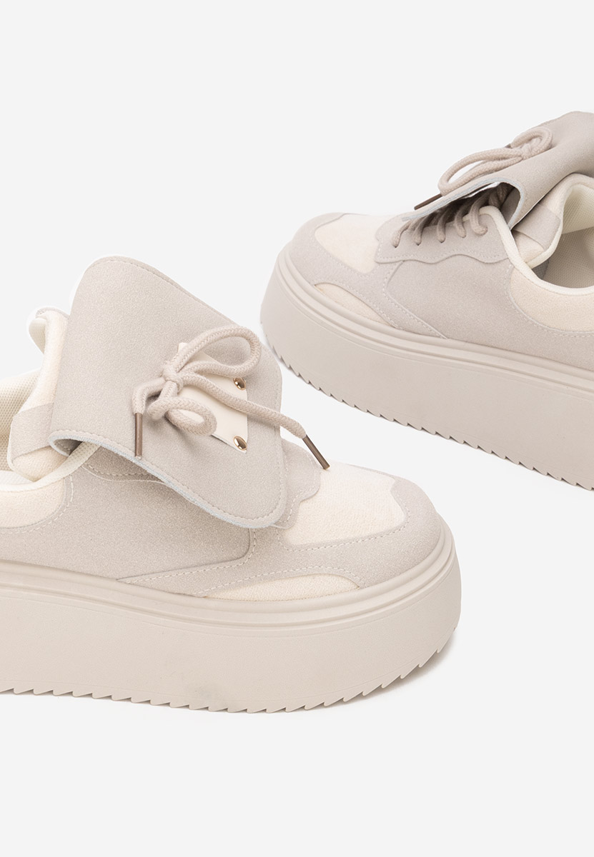 Oliveia bézs telitalpú platform sneaker
