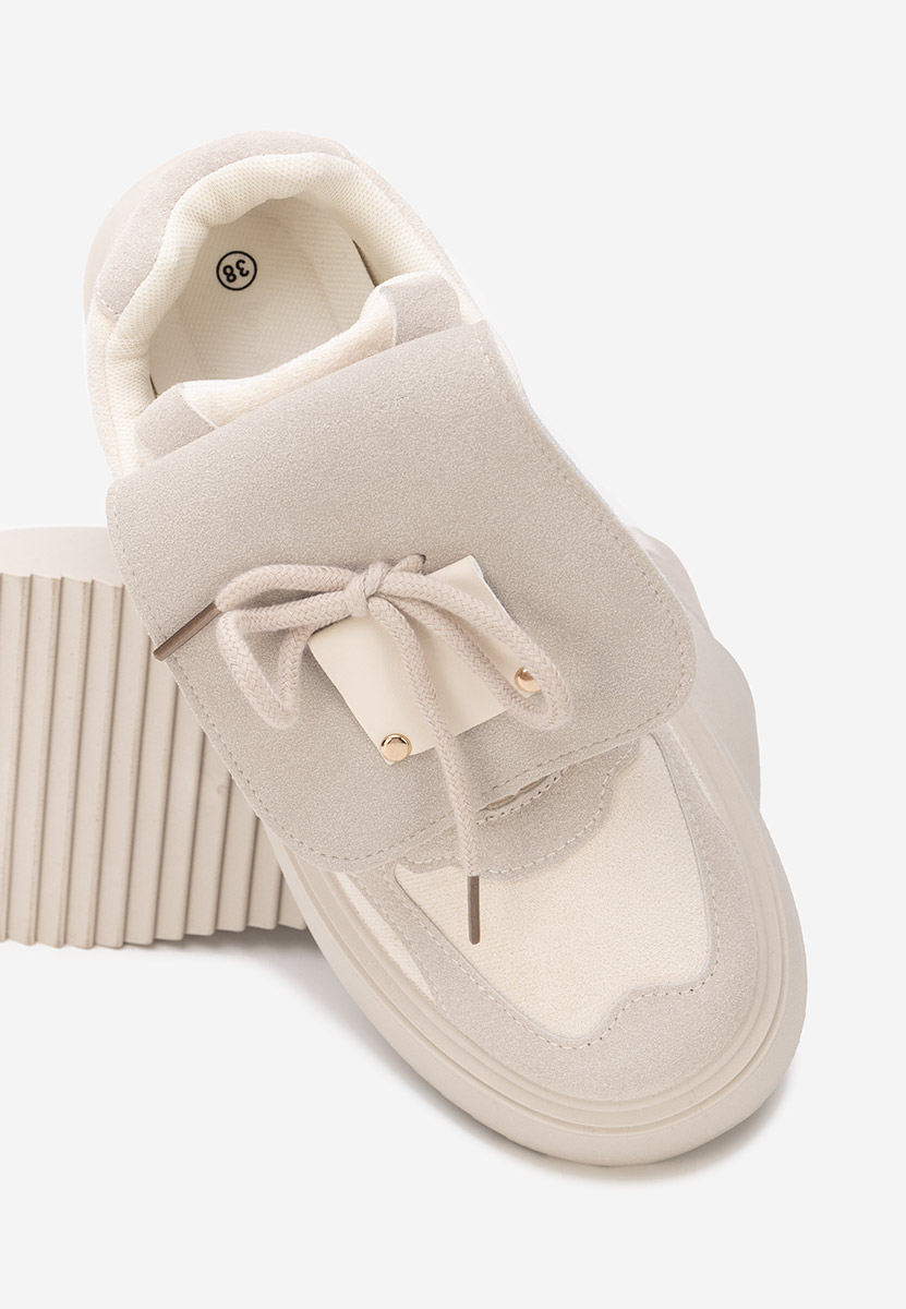 Oliveia bézs telitalpú platform sneaker