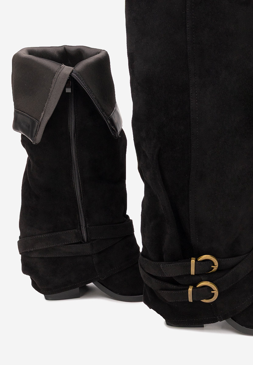 Vencilie fekete hosszú szárú magassarkú csizma 