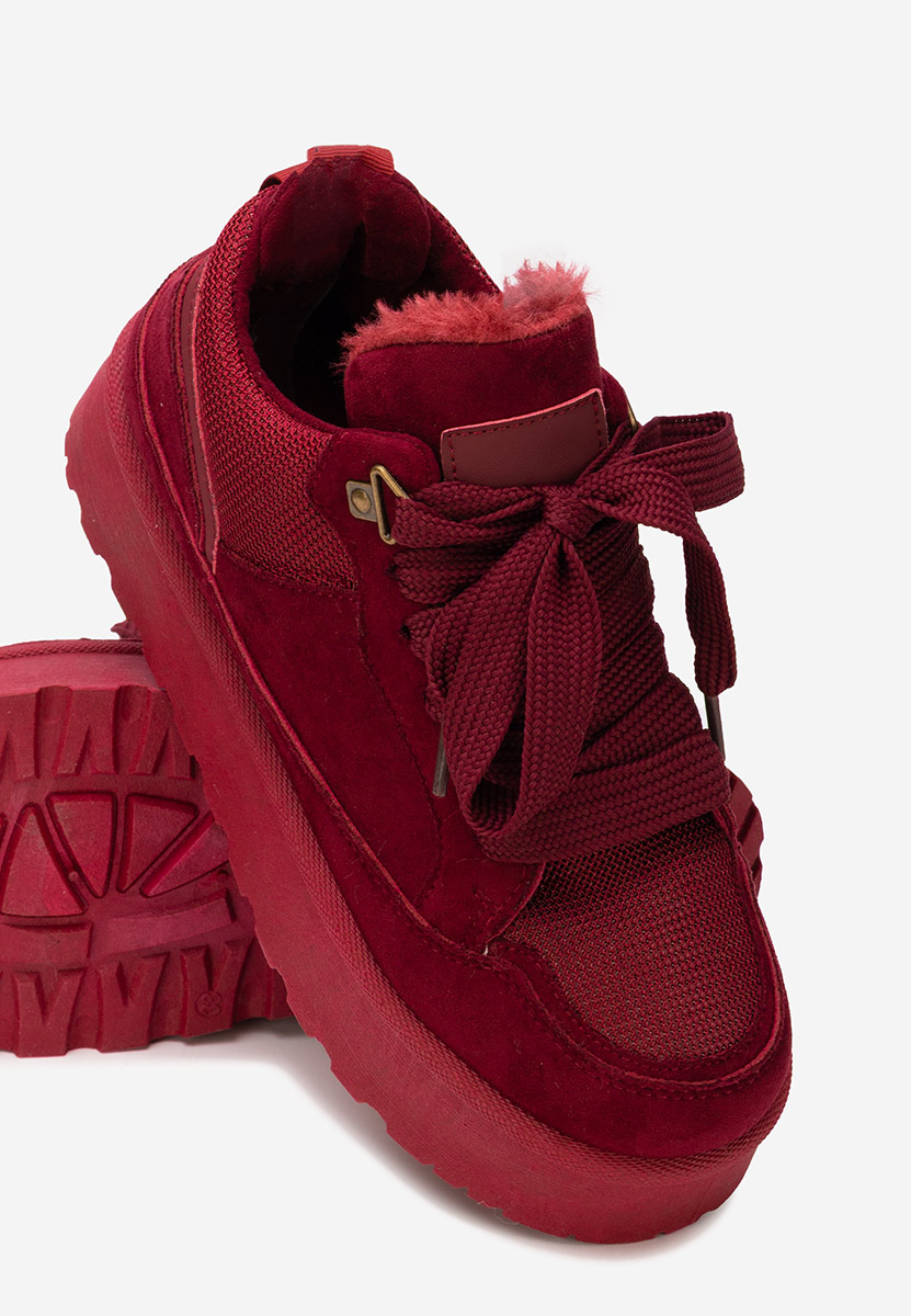Isariel borvörös telitalpú platform sneaker