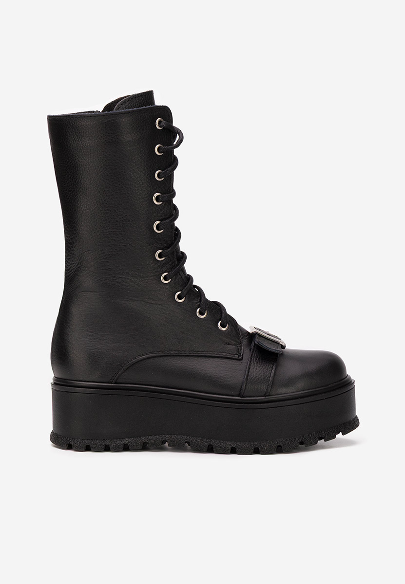 Soniela fekete női bőr bokacsizma Soniela fekete női bőr bokacsizma