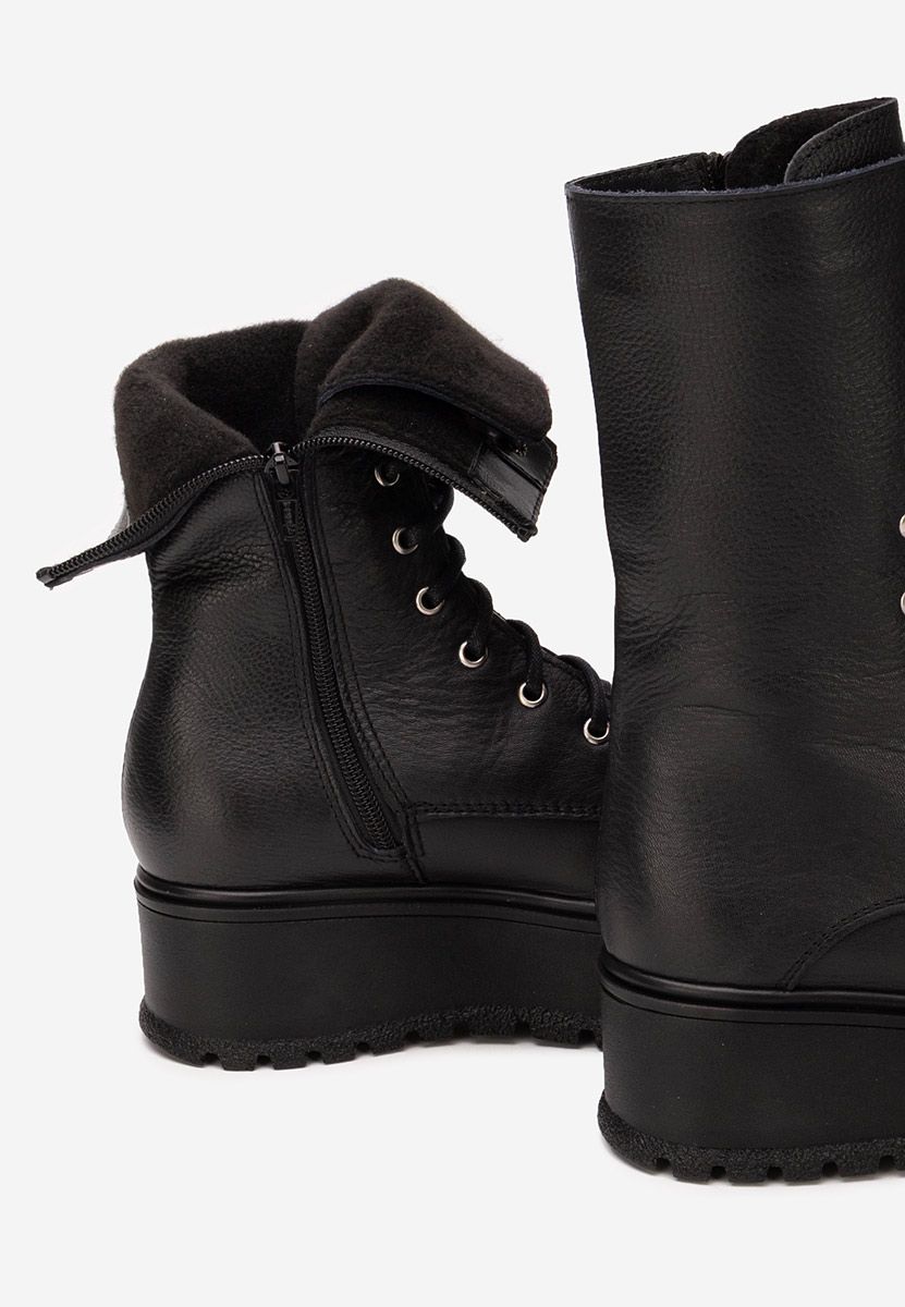 Soniela fekete női bőr bokacsizma Soniela fekete női bőr bokacsizma