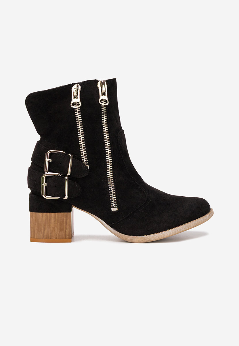 Laroya v6 fekete bokacipő vastag sarokkal