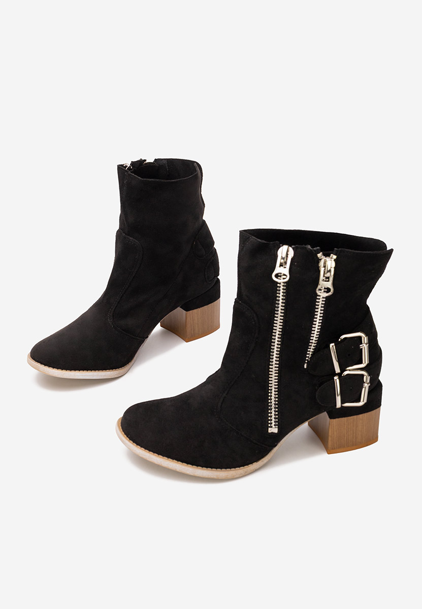 Laroya v6 fekete bokacipő vastag sarokkal