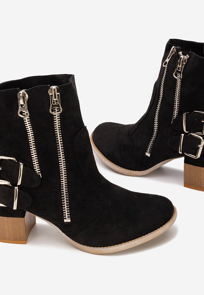 Laroya v6 fekete bokacipő vastag sarokkal