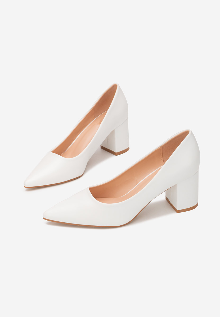 Brivara fehér vastag sarkú magassarkú 