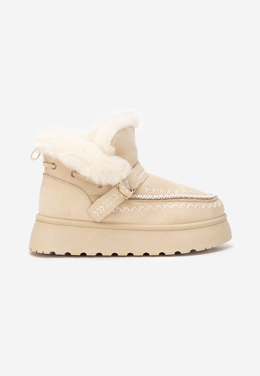 Tavoria bézs női téli bokacsizma