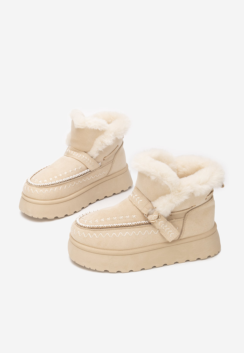 Tavoria bézs női téli bokacsizma