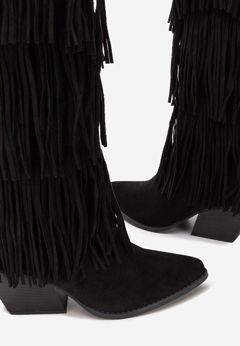 Rosila fekete cowboy csizma női 