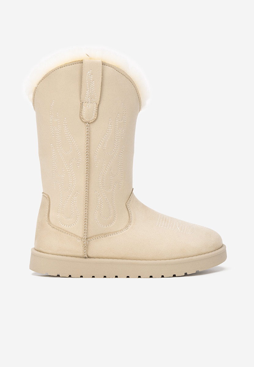 Prisina bézs meleg női csizma 