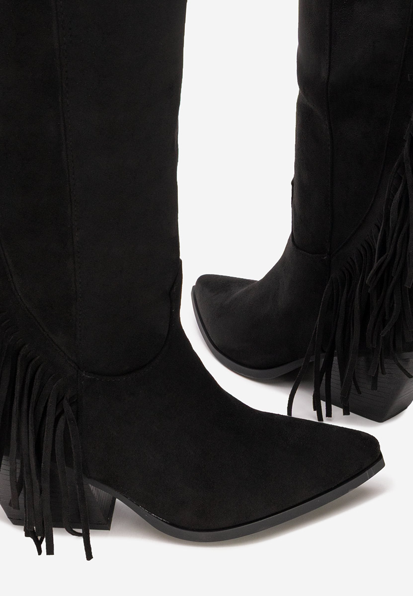 Verlia fekete cowboy csizma női 