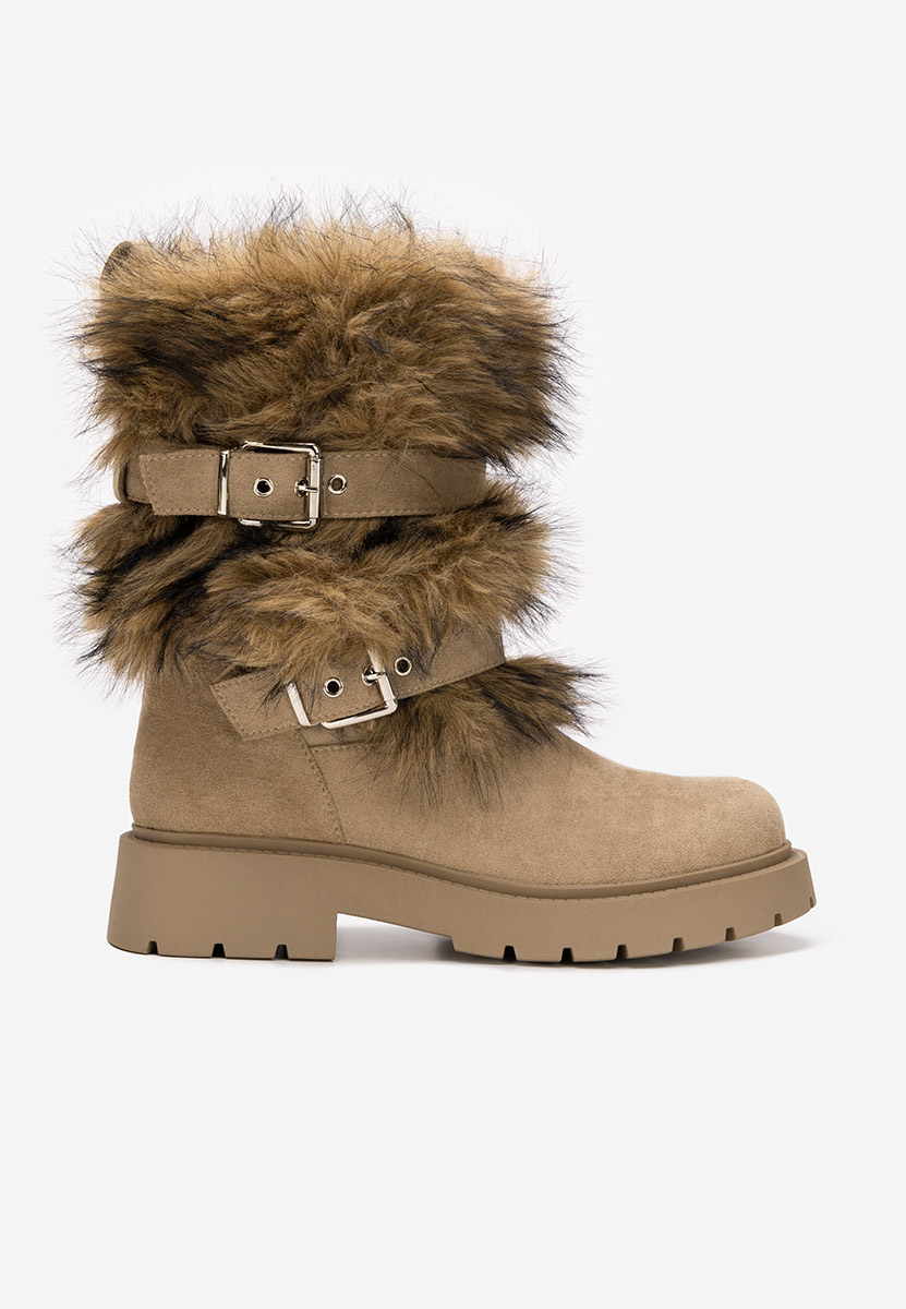 Nelisia khaki meleg női csizma 