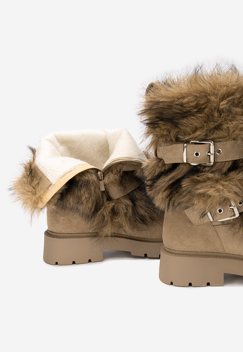 Nelisia khaki meleg női csizma 