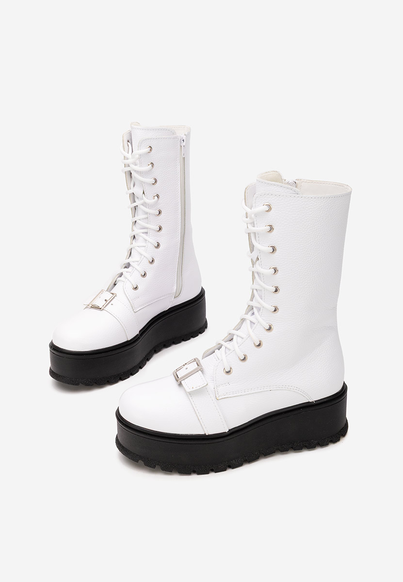 Sorelia fehér női bőr bokacsizma