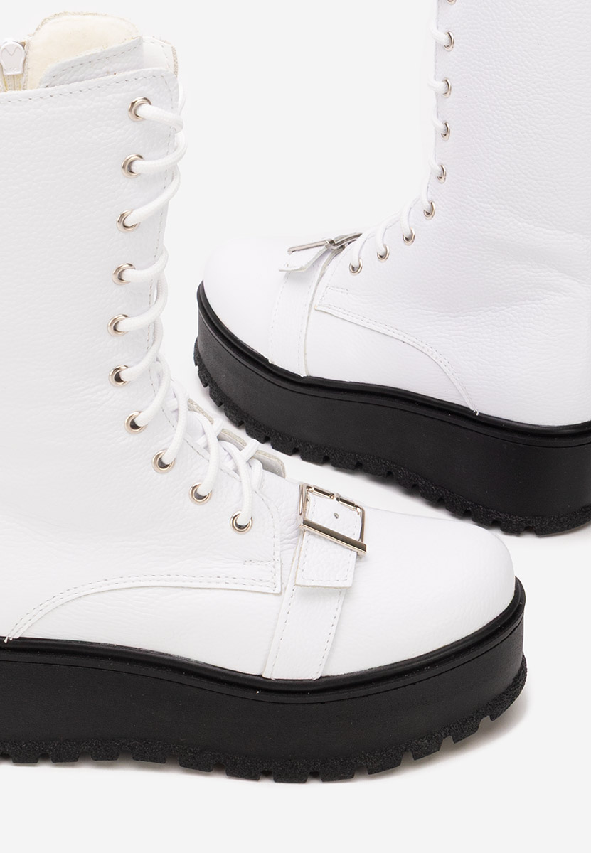 Sorelia fehér női bőr bokacsizma