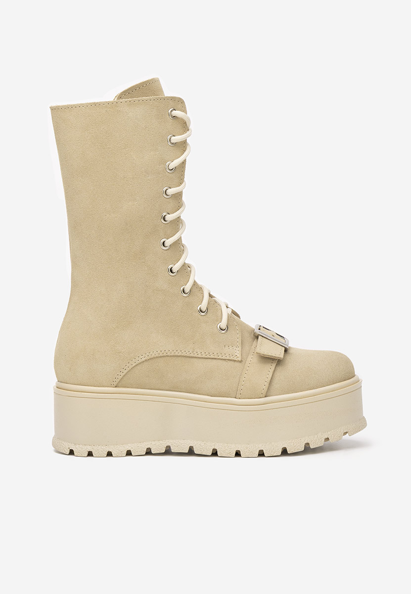 Sorelia bézs női bőr bokacsizma