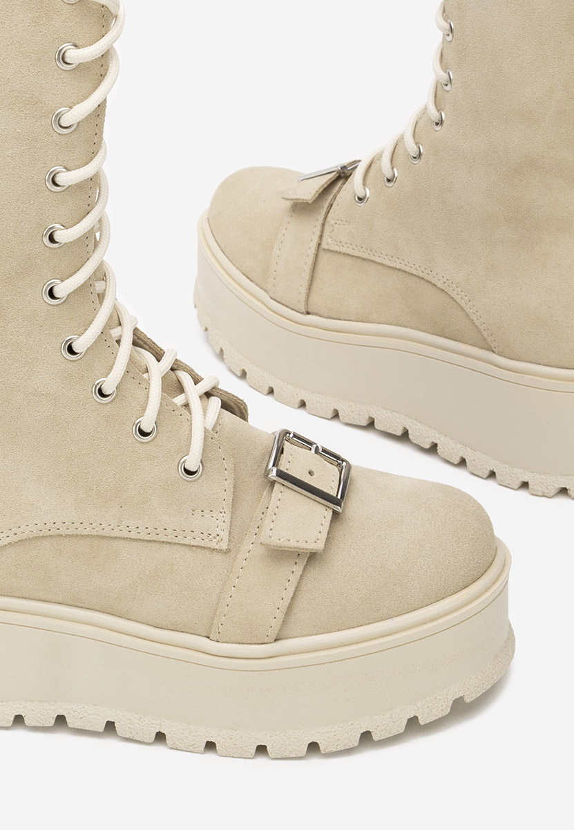 Sorelia bézs női bőr bokacsizma