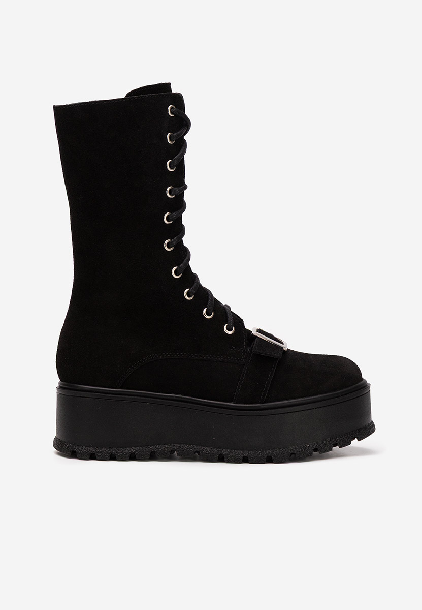 Sorelia v2 fekete női bőr bokacsizma