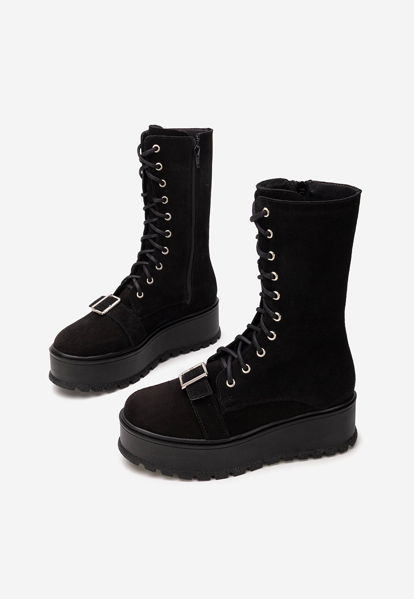 Sorelia v2 fekete női bőr bokacsizma