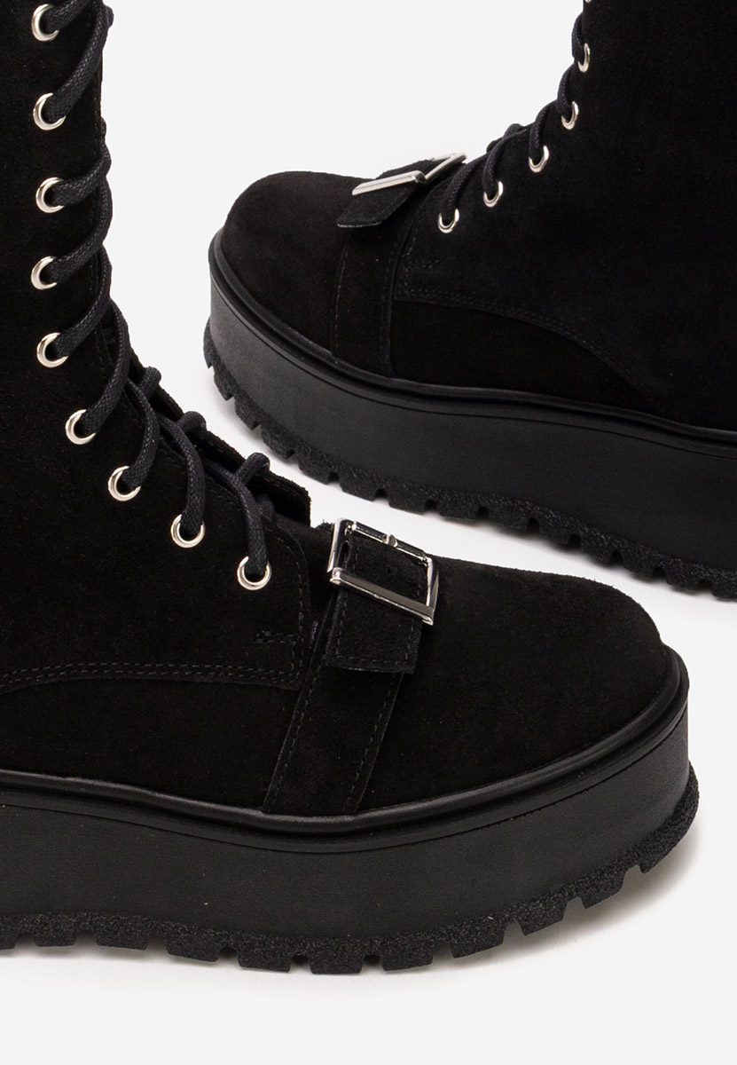 Sorelia v2 fekete női bőr bokacsizma