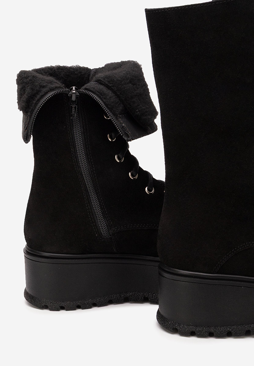 Sorelia v2 fekete női bőr bokacsizma