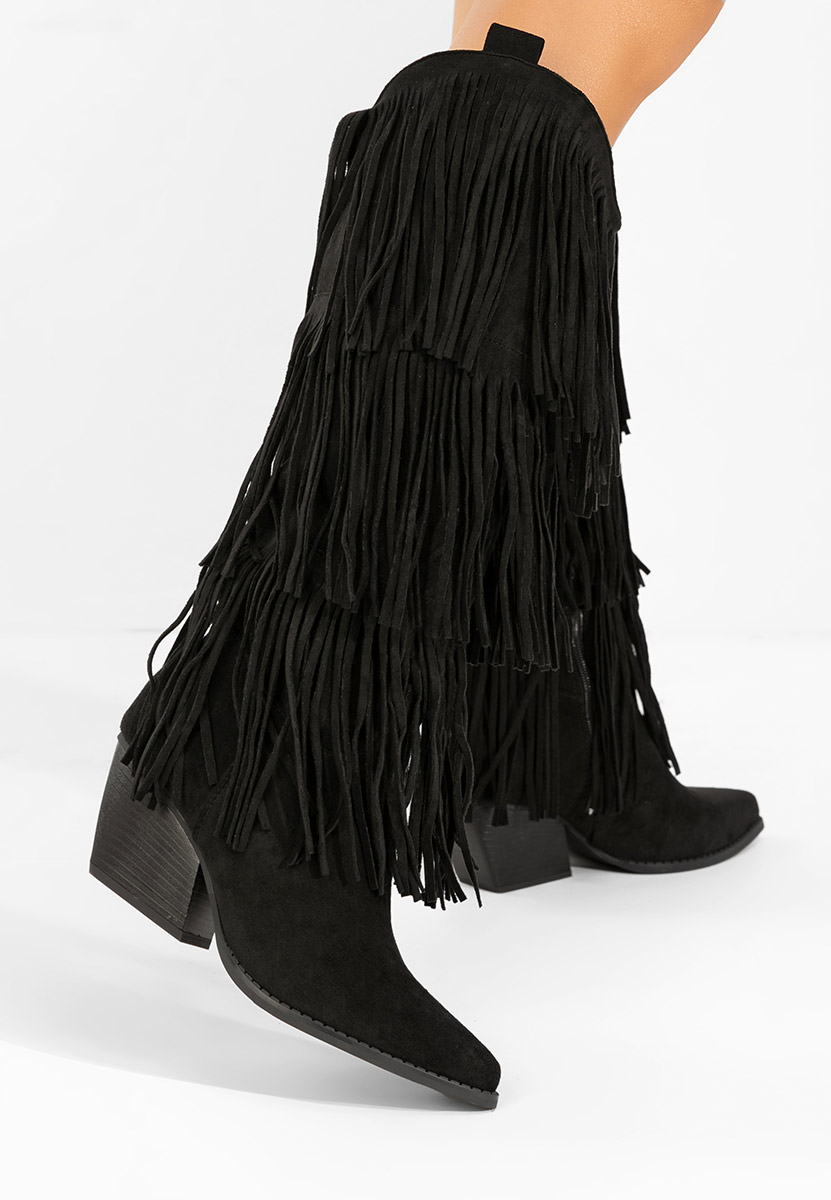 Rosila fekete cowboy csizma női 