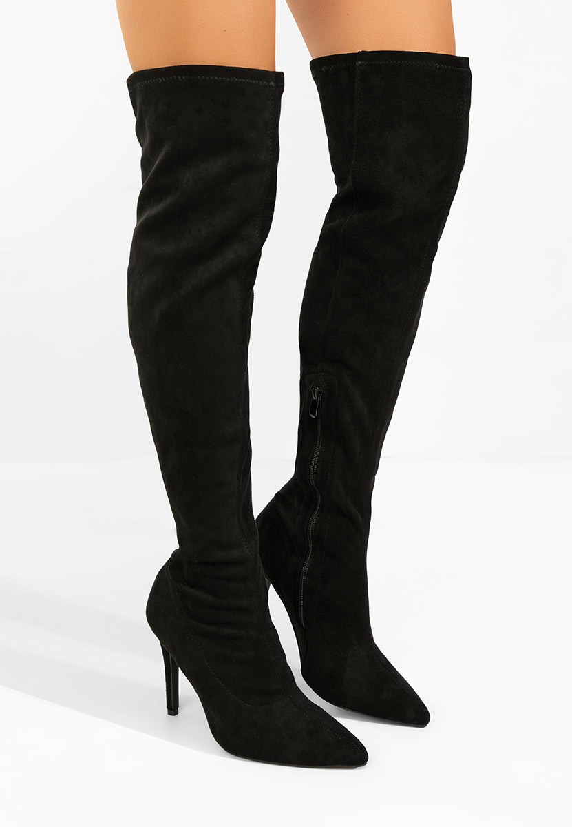 Glorise fekete hosszú szárú tűsarkú csizma Glorise fekete hosszú szárú tűsarkú csizma